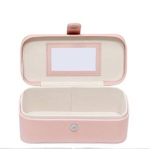 Pink Jewelry Travel Case with Mirror